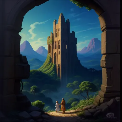 (masterpiece),(best quality),(ultra detailed),(cinematic lighting),illustration,
illustration,painting,highly detailed,sharp focus,cinematic angle,
in a dangerous jungle,mountains in the background,sun light,
(in a fantasy city ruins:1.2),in the jungle,broken statues,
detailed background,
realistic,oil painting,bright and bold colors,expansive sky,sense of adventure,bright colors,vivid colors,<lora:broshild2023:0.7>,broshild2023 style,
1970s,1980s,stylized,pulp magazine cover art,
<lora:PAseer-SD15-LCM Quick:1>,