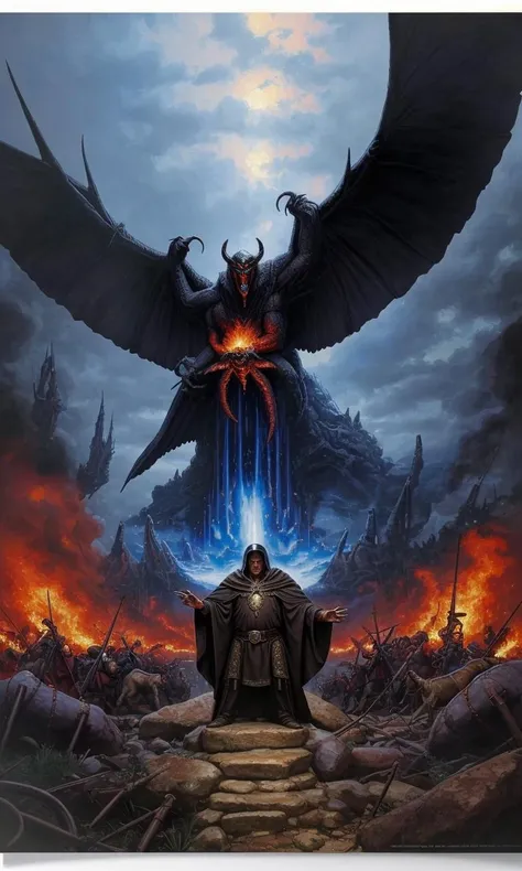 broshild2023, best quality, masterpiece, painting, heavy metal poster