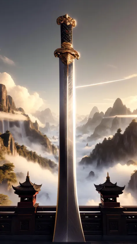 (High Quality:1.4), (Best Quality:1.4), (masterpiece:1.4), official art, official wallpaper, 4k textures,
(swordism, giant sword in background:1.5), cloud, sky, east asian architecture, mountain
(detailed:1.05), (extremely detailed:1.06), sharp focus, (intricate:1.03), (extremely intricate:1.04), low contrast, soft cinematic light, soothing tones, HDR, (Epic scenery:1.05), (beautiful scenery:1.05), (detailed scenery:1.05), (intricate scenery:1.05), (wonderful scenery:1.05), <lora:Swordism_Girl_v2.0:0.9>