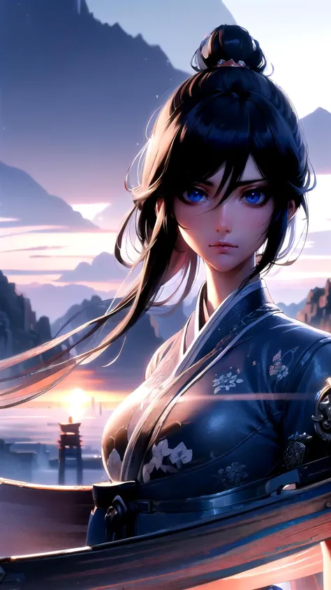 (High Quality:1.4), (Best Quality:1.4), (masterpiece:1.4), official art, official wallpaper, 4k textures, fantasy style,
young woman, kuchiki rukia, blue eyes, black hair, hair between eyes, swordism, chinese clothes, cowboy shot,
chinese scenery,
(detailed:1.05), (extremely detailed:1.06), sharp focus, (intricate:1.03), (extremely intricate:1.04), low contrast, soft cinematic light, (vibrant colors:1.3), HDR, (Epic scenery:1.05), (beautiful scenery:1.05), (detailed scenery:1.05), (intricate scenery:1.05), (wonderful scenery:1.05) <lora:Swordism_Girl_v2.0:0.7>, <lora:HerrscherAGGA2023_Rukia_V1:0.6>