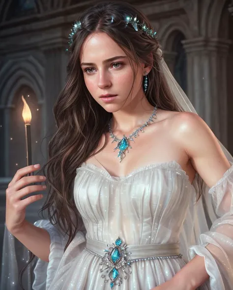 portrait Kendall Jenner, wearing Cinderella costume, against the background of the Notre Dame Cathedral, character portrait, 4 3 9 0 s, curly hair, intricate, elegant, highly detailed, digital painting, artstation, concept art, smooth, sharp focus, illustration, art by wlop, charlie bowater and alexandra fomina, 36k, glittering, shining