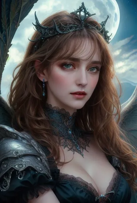 ((best quality)), ((masterpiece)), (detailed), realistic, photo, in dress white , alluring succubus, ethereal beauty, perched on a cloud, (fantasy:1.3), enchanting gaze, captivating pose, delicate wings, otherworldly charm, mystical sky, (Luis Royo:1.2), moonlit night, soft colors, (detailed cloudscape:1.3), (high-resolution:1.2)
