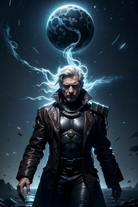 high quality, <lora:add_detail_v5:0.8>,
(1man, old european male:1.2), wise, jade eyes, white hair, long hair,
Style-GravityMagic, solo, upper body, looking down, detailed background, detailed face, (<lora:CyberPunkAI:0.6>, neon, CyberpunkAI theme:1.1), ancient oracle, mystic, contemplative, meditative pose, reflections, (gold trimmed:0.8) brown robes, hood, enchanted jewels, hourglass, glowing magic smoke pouring from eyes, floating sigils, shallow water in background, moonlit night, gentle breeze, ethereal atmosphere, epic composition,
