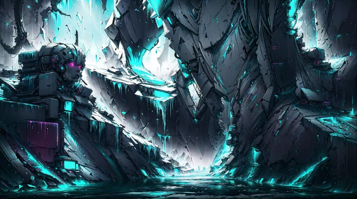 <lora:CyberPunkAI:1>,CyberpunkAI,neon,,
(highly detailed:1.3),
The Whispering Glacier, a massive moving glacier that groans and cracks with ancient secrets, its icy depths concealing hidden chambers and mystical artifacts,<lora:epi_noiseoffset2:2> ,
Ultra-detail,(highres:1.1),best quality,(masterpiece:1.3),cinematic lighting,