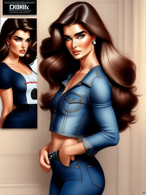 Brooke Shields, Calvin Klein jeans shoot, <lora:aperture-v2-curated:0.95>