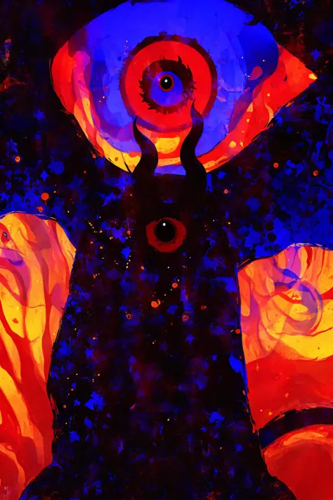 ((oange background:1.2)),jmfenner, painting, background,black vicious dragon,multiple eyes in the backgorund<lora:jmfenner5:1> <lora:fantasticDragon_v10:.5> <lora:disgustFacial_v1:1.0>