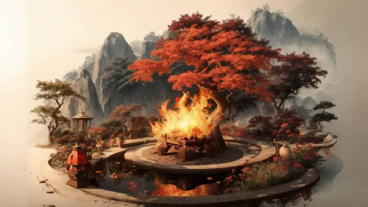 fire around , margin with tree , Design a logo Scorpion dragon head, with a symbol of the Earth inside it , Modern font , textures , treee, water , ice, 8k , vector , art , center axes, center, padding around, flare, sparks, reflection, refraction, magic, red, orange, blue, burgundy, fury, magic sparks, flame sparks,
conceptual style , <lora:Architectural_:1>