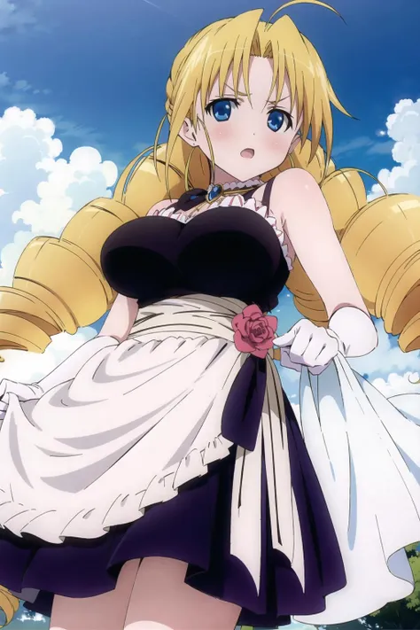 sernia_iori_flameheart, drill hair, dress, drilly dress