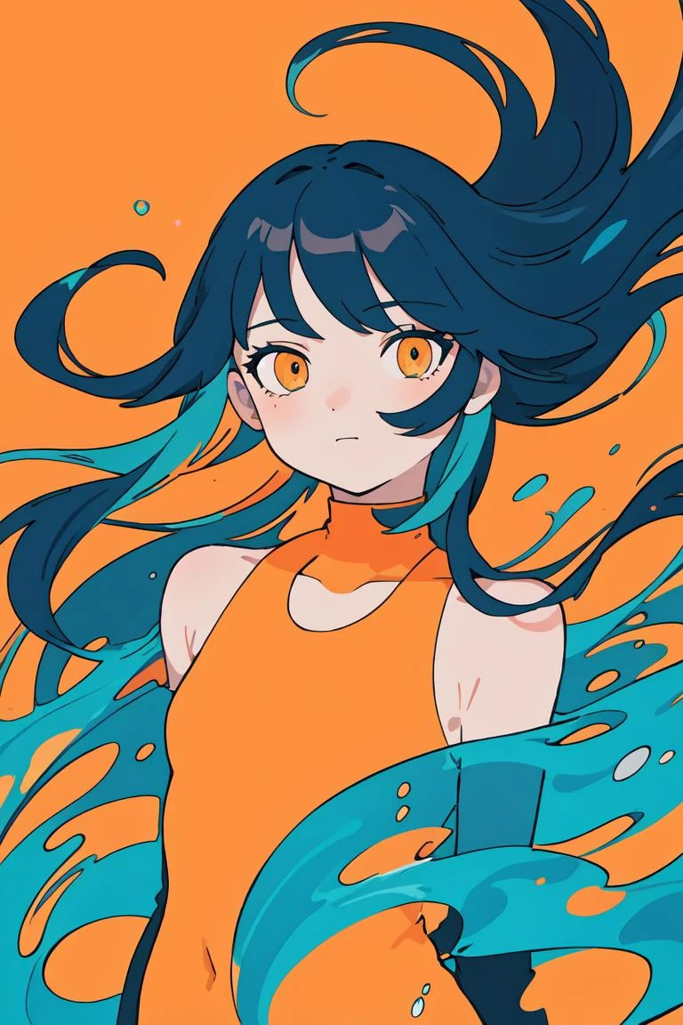 (masterpiece, best quality:1.2), (flat color:1.2),(2D:1.3),(colorful:1.2),looking at viewer,1girl,solo,upper body,floating colorful water,orange theme
Negative prompt: (malformed hands, malformed fingers, malformed legs:1.4), (poorly drawn hands, poorly drawn face), (text, signature, watermark, username),nsfw,(EasyNegative), (bad-hands-5), verybadimagenegative_v1.3, (worst quality, low quality:1.2), (missing fingers, missing hands, missing legs:1.4) (extra limbs, extra fingers, extra hands, extra legs:1.4), (mutate fingers, mutated hands, mutated legs:1.4),
Steps: 22, Sampler: DPM++ 2M Karras, CFG scale: 7, Seed: 3101881605, Size: 512x768,