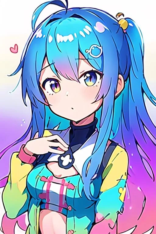 (masterpiece, best quality, high quality, highres, ultra-detailed),1girl,<lora:TooMuchElements-10:0.8>,(mRandom),gradient hair,long hair,ahoge,1hand on own chest,hair ornament,