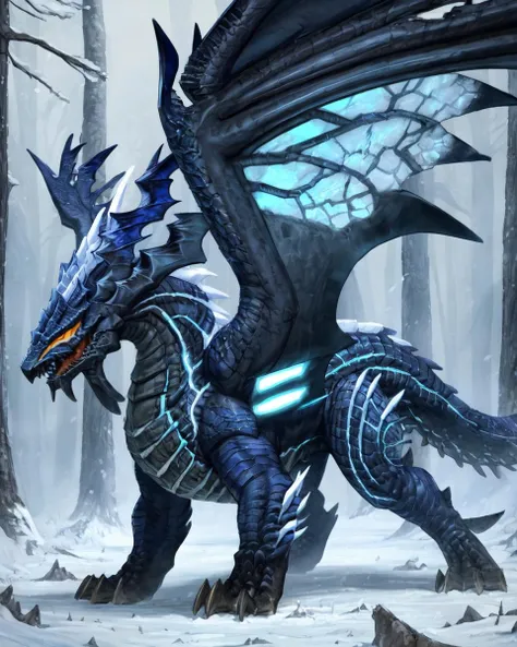 hyper detailed masterpiece, dynamic realistic digital art, awesome quality,DonMX3n0XL,anomalous frozen gravity european wyrm-like Ryu, icey
, organic xeno biology , eerie glow <lora:DonMX3n0XL-000008:0.8>