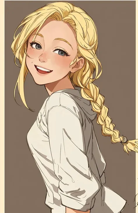 girl, blonde, braid, happy, <lora:AnimaliaStyle-000005:.7>
