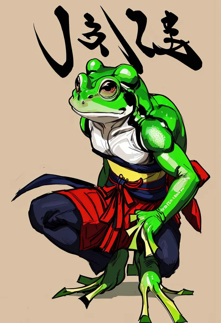 a samurai frog, <lora:AnimaliaStyle-000005:.7>