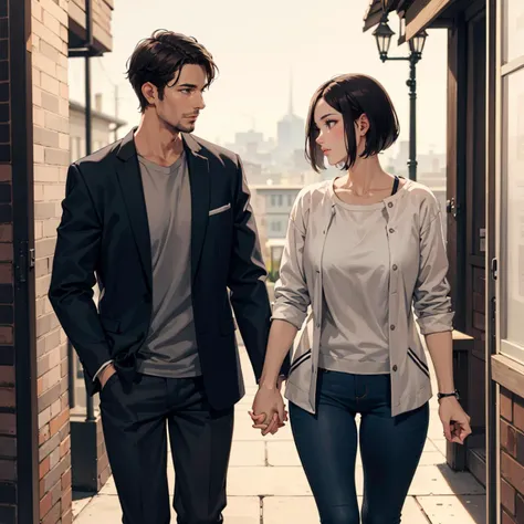 1 mature female,and,1 mature male,
holding_hands,