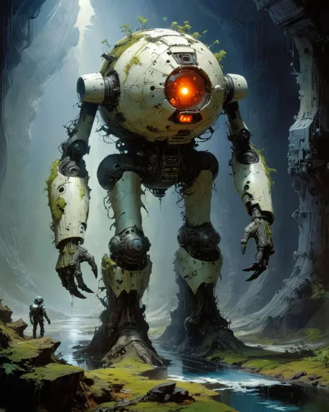 bioengineered anthropomorphic earth elemental, underground, full body, hauntingly beautiful, hyperrealistic, ultra resolution, professional photo, John Berkey Style page <lora:add-detail-xl:0.8> <lora:xl_more_art-full_v1:0.5> <lora:John Berkey Style:1>