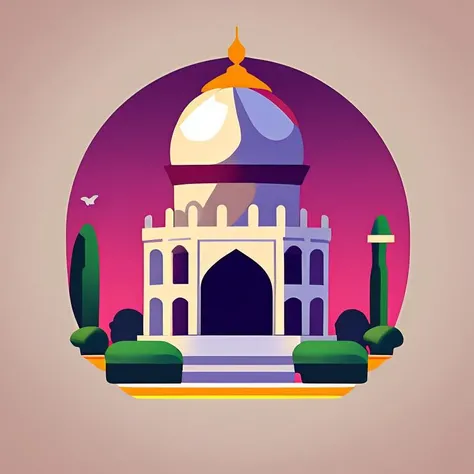 vector illustration, taj mahal,  <lora:Vector_illustration_V2:1>,