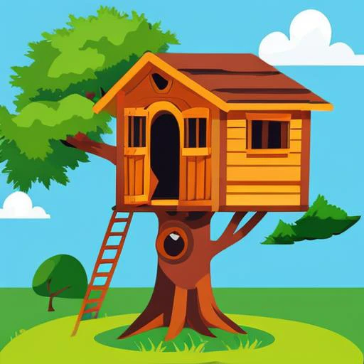 treehouse, vector illustration, <lora:Vector_illustration_V2:1>