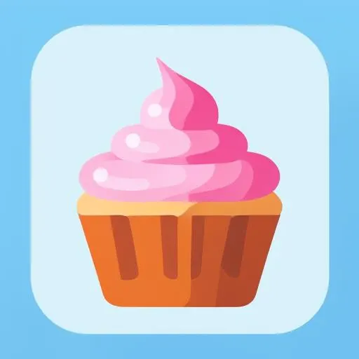 <lora:Colored_Icons_by_vizsumit:0.7> coloredic0n icon, cupcake