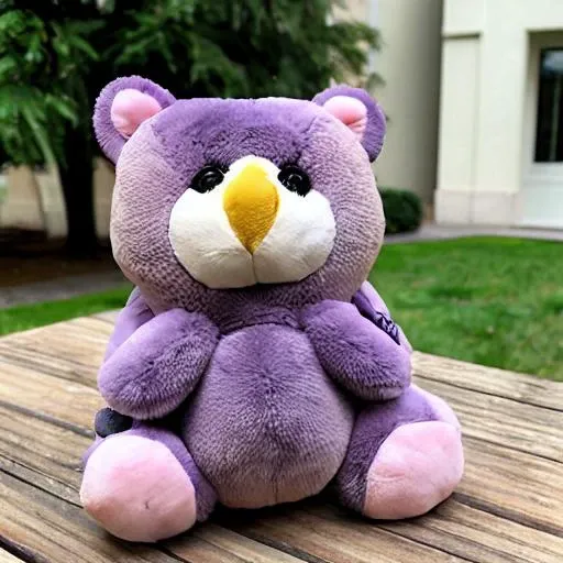 [bear: owl: 0.5], plush, anime eyes, cute, kawaii