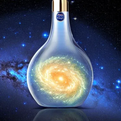 a galaxy in a bottle, space, surreal