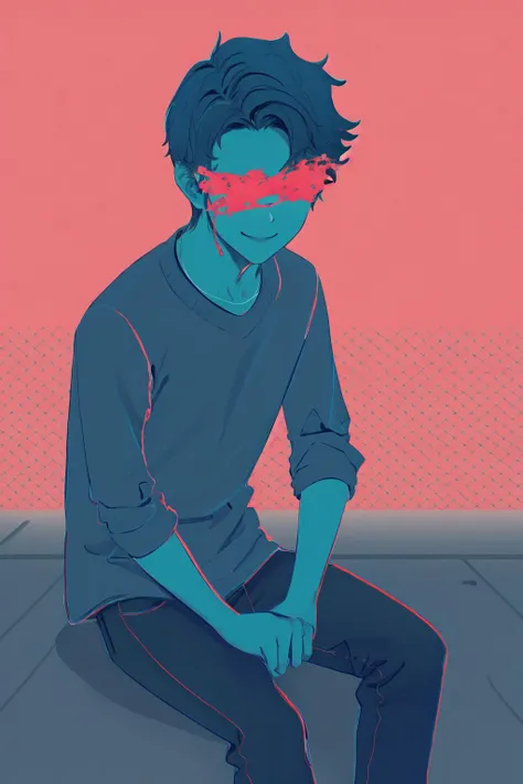 masterpiece, best quality, highres, 1boy, smile, sitting, shirt, pants
<lora:yoru_ni_kakeru_style:1>