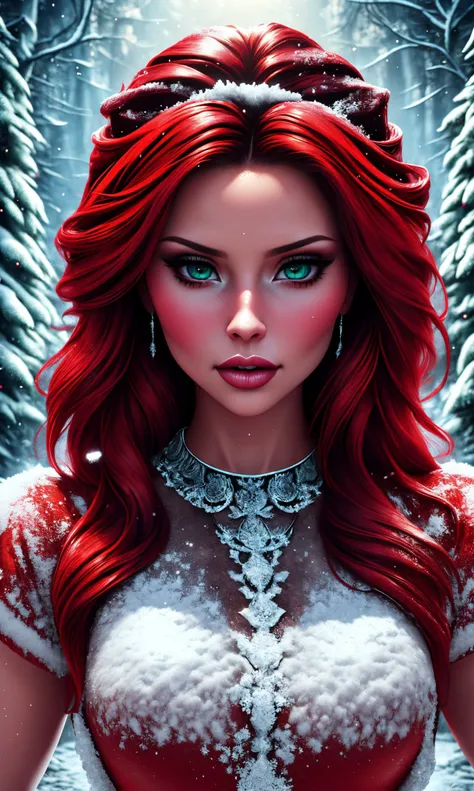 (basety style:1.2), (darkness:1.1), clouds, deep shadows, inside dungeon, standing, edgSnow, tree, snow, christmas tree, snow, winter,
([ ivy lebelle| avi love]:0.9), highly detailed woman, naughty face, green eyes,
skinny, shinny glossy skin, subsurface scattering, red hair, skirt, latext crop top, wallpaper pattern, 
[(colorful explosion psychedelic paint colors:1.21)::0.15], by lee jeffries, film, stock photograph, rich colors, hyper realistic, 
lifelike texture, dramatic lighting, unreal engine, trending on artstation, neeko, (caring:0.8), amazing, 
fine detail, absurdres, award winning photo, extremely detailed, extremely detailed eyes and face, detailed clothes,
<lora:edgSnowStyle:1>