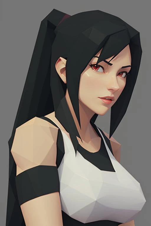 (low poly:1.2), 1girl, tifa lockhart,