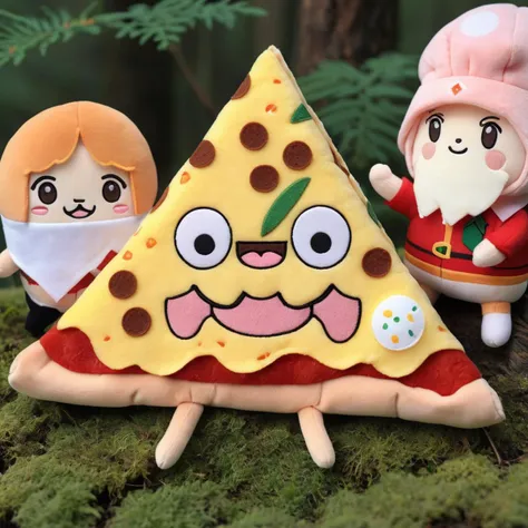 a pizza slice,
ham, egg,fromage,
forest background,
<lora:woafu_plushify_sdxl_v02:0.8> plushify, character stuffed toy, chibi