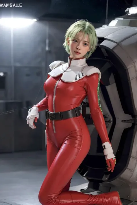 masterpiece,8k,photo realistic,1girl,solo, best quality, skin tight, coverd thigh,(fullbody shot,full body:1.4), (standing,standing famale:1.2), looking at viewer,inside a spacecraft,impossible boots,cameltoe,((model legs,perfect legs)),night street,at night,spotlight,covered puffy nipples,full-length portrait,covered breasts,fullbody_suit,full-length bodysuit,baby face,cameltoe
AinaSahalin, 1girl, solo, short hair, blue eyes, medium breasts, green hair, belt, bodysuit, pilot suit,((red bodysuit)), red uniform,<lora:AinaSahalin:0.7>