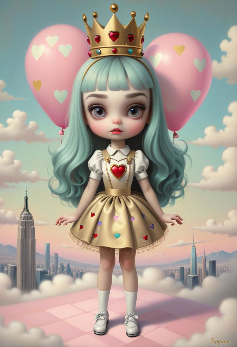 A painting of a girl with a crown on her head - SeaArt AI