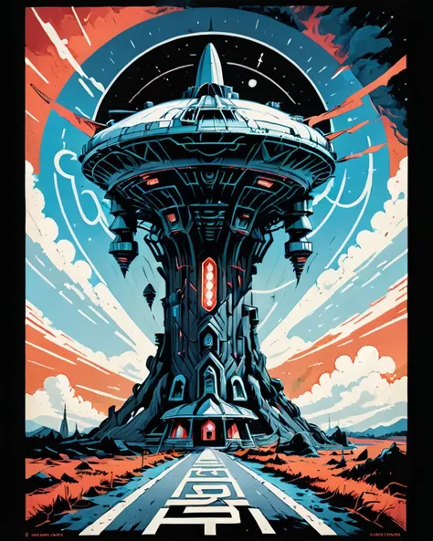 A science fiction propaganda poster shows the (((dublin))) spaceport, imperial spacecraft launching BREAK The poster has a stylized Celtic knot design and the logo of the Galactic Gaelic Collective, which is a four-pointed star with a harp in the center,OverallDetail-SDXL SimplePositiveXLv2, <lora:texta:1.2>