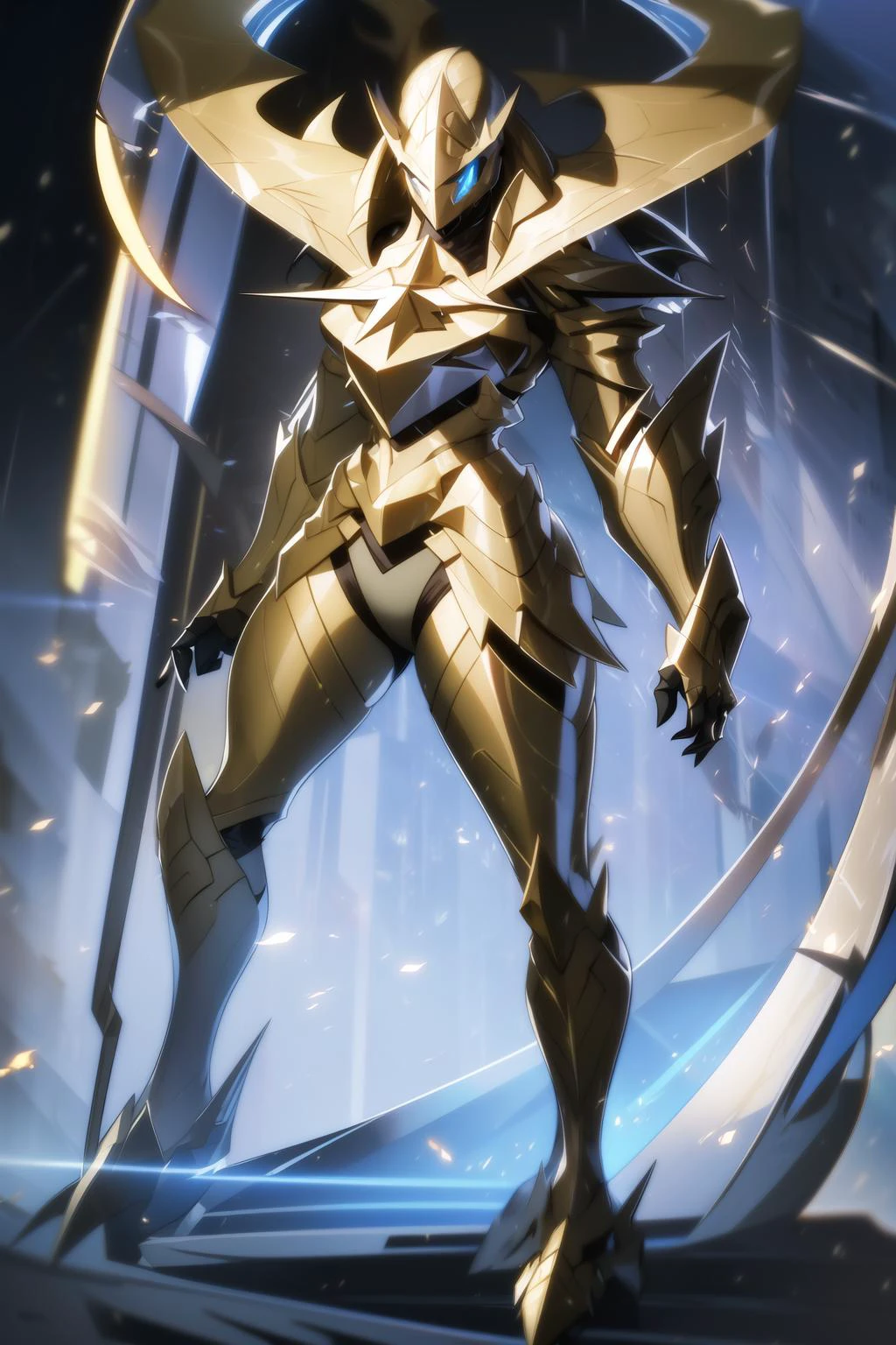 a waifu wearing armor,breastplate,smug,full body,simple background,black background,art by ncrender, <lora:NewCentury15:1>, sfw,beautiful, masterpiece, best quality,absurderes,octane render