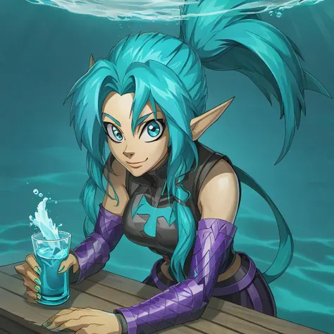 portrait of the world's most useless aqua,cropped,portrait,art by ncrender,<lora:New_Century_V2:1>