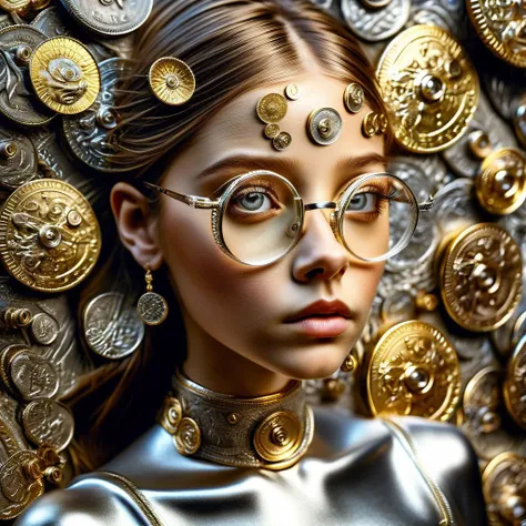 DonMSt34mPXL, 1girl, solo, masterpiece, best quality, super detailed, extremely delicate and beautiful, (sharpening):1.6, symmetry, from above, 
(((silver coin rimless glasses:1.6))), the girl lying on the ground was flooded with gold coins, her two eyes blocked by two silver coins,
<lora:SDXL Darkness_Cinema:1> 
<lora:SDXL Detail Tweaker XL ç»èè°æ´å¨ -3 3:1>
<lora:SDXL DonMSt34mP CF DonMSt34mPXL:1>