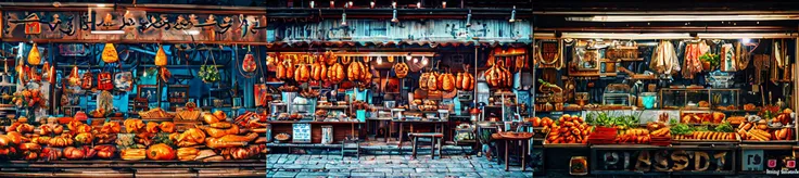 highly insanely detailed, masterpiece, top quality, best quality, highres, 4k, 8k, RAW photo, (very aesthetic, beautiful and aesthetic), <lora:Large food stalls:1>, Large food stalls