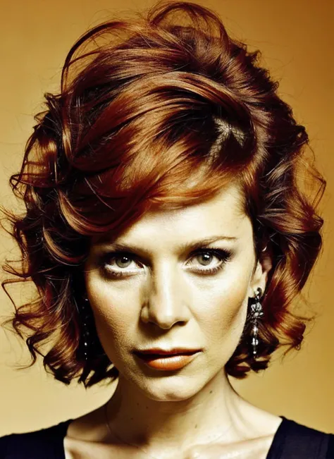 analog style, modelshoot style, portrait of sks woman by Flora Borsi, style by Flora Borsi, bold, bright colours, orange Mohawk haircut, ((Flora Borsi)), <lora:locon_annafriel_v1_from_v1_64_32:1.3>