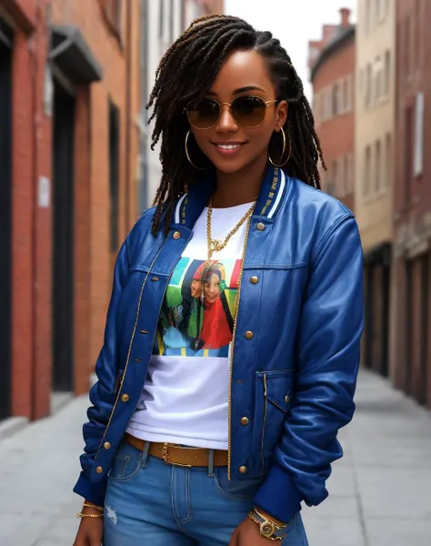 masterpiece,4K,best quality,absurdres, dark skin,smirk, grin, sunglasses, jacket,
edg90hh, a woman in urban wear,wearing edg90hh_clothing
<lora:edg90hh:0.9>