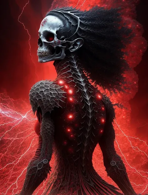 vodka_portraits, (Masterpiece, Top Quality, Best Quality, Official Art, Aesthetics :1.2), (A Girl :1.3), from behind, power pose, (Fractal Art :1.3), Light, (Hell Building), Death Light, ((red Particles):1.2), Demon, Moon, clouds, Bright Moonlight Skull, Very long hair, clothes with ridiculous Details, Whirlwinds, <lora:vodka_portraits:0.7>