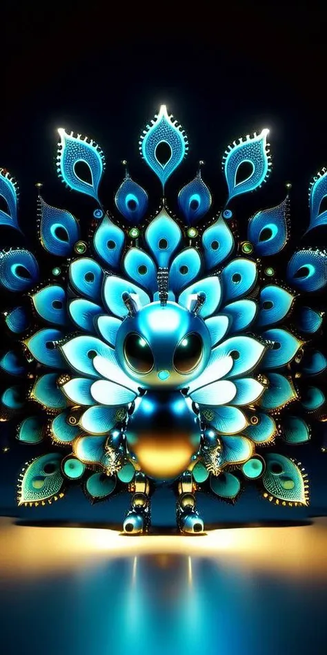 Mechanical robotic cute realistic bright blue insect ((Peacock:1)) many small and large eyes standing in background complete black, unsettling, wide angle, nighttime,
Golden Rule, subsurface scattering, ultra hd, 4k, high def, Photorealistic, Hyperrealistic, Hyper detailed, analog style, realistic, masterpiece, best quality, ultra realistic, 8k, Intricate, High Detail, film photography, soft lighting, heavy shadow
<lora:epi_noiseoffset2:1>, <lora:add_detail:0.8>, <lora:add-detail-xl:1> <lora:xl_more_art-full_v1:0.5>
<lora:KK_paperCut_v5:1>, paper_cut, (fractal art: 1.4)