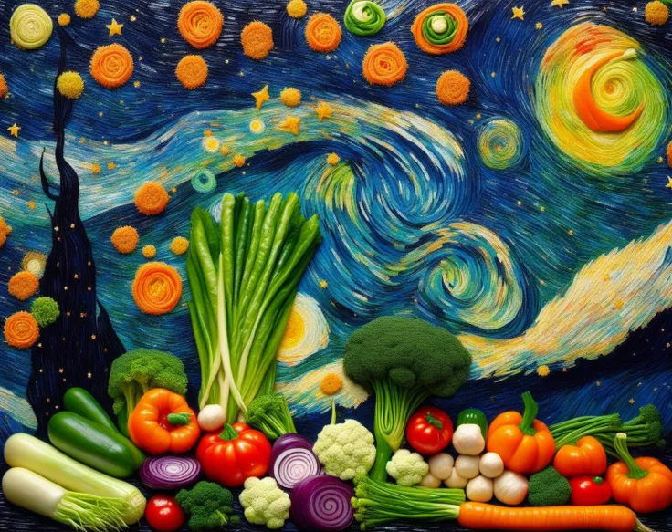 Van Gogh's Starry Night made of vegetable
Steps: 30, Sampler: DPM++ 3M SDE, CFG scale: 7.0, Seed: 1693267404, Size: 1536x1216, Model: paradoxSDXL10_paradoxSDXL10