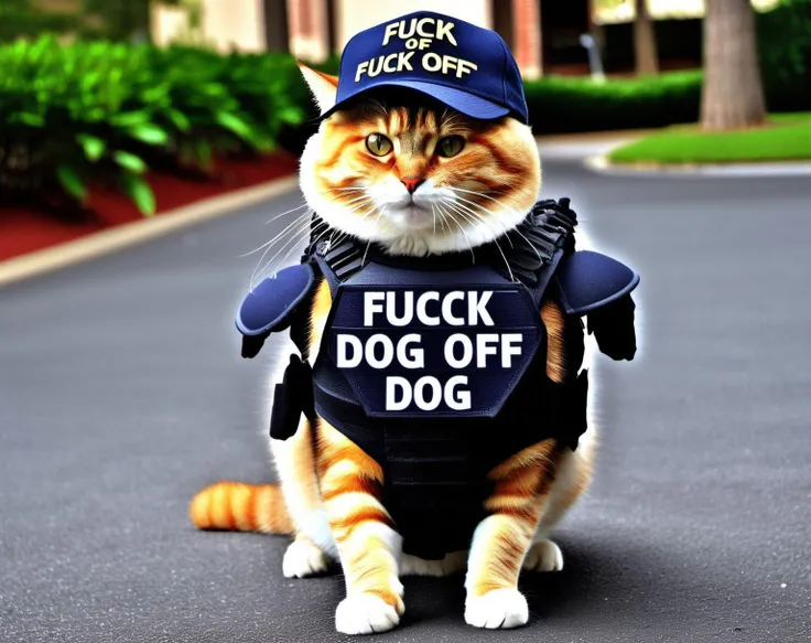 FBI cat wearing full body armor and a cap with the text "FUCK OFF, DOG"
Negative prompt: hands, arms, illustration, fake, cgi, drawing, miniature, blocky, angular, glasses, (large eyes:1.3), freckles, face paint, mask, glasses, tattoos
Steps: 30, Sampler: DPM++ SDE Karras, CFG scale: 7.5, Seed: 512191036, Size: 1536x1216, Model: paradoxSDXL10_paradoxSDXL10, Denoising strength: 0, Style Selector Enabled: True, Style Selector Randomize: False, Style Selector Style: base, Version: v1.6.0.75-beta-4-4-gb3d76ba, TaskID: 656929485744158766