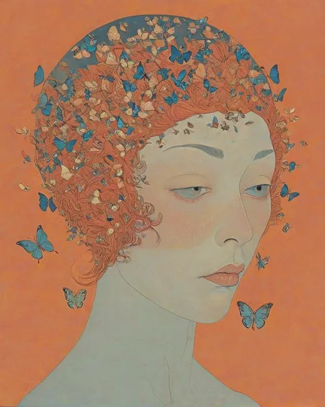 barbier style, designed by beksinski, james jean, loish, artgerm, rutkowsk, moebius, francis bacon and gustav klimt, illustration of a Grumpy ("Words, like butterflies, flutter from the pen, transforming thoughts into delicate works of art.":1.2) , Spring, Ultrarealistic, Fearful, broad lighting, Provia, <lora:george_barbier_xl:1>