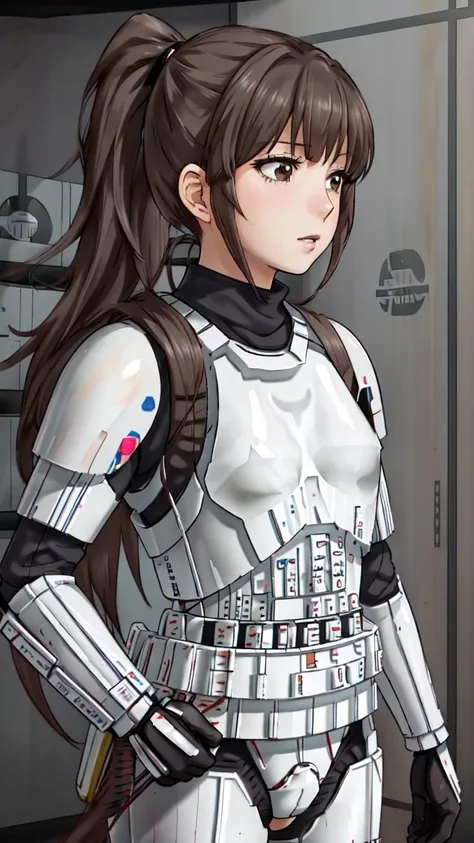 masterpiece, best best quality, 8k,
raw photo,
<lora:Yuna_Toomi.v2-000003:0.85> yuna toomi,
small brown eyes, ponytail, 
1girl, (solo)
(<lora:CONCEPT-StormTrooper:1> STORMTROOPER, ARMOR:1.2)
locker room
dieselpunk  
"                                  "