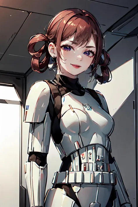 <lora:StormTrooper:1> StormTrooper, armor,, ultra detailed, masterpiece, best quality, aesthetic, detailed,, solo, seductive smile, red lips,
1girl, purple eyes, red hair, blunt bangs, medium breasts, <lora:hair_rings:1> low hair rings, <lora:EllaNyan:1>,