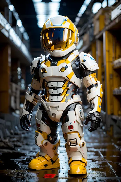 BJ_Lego bricks, solo, 1boy, standing, chibi, blurry, no_humans, helmet, robot, mecha, science_fiction, power_armor,
cinematic lighting,strong contrast,high level of detail,Best quality,masterpiece,White background, <lora:Lego_World:0.7>