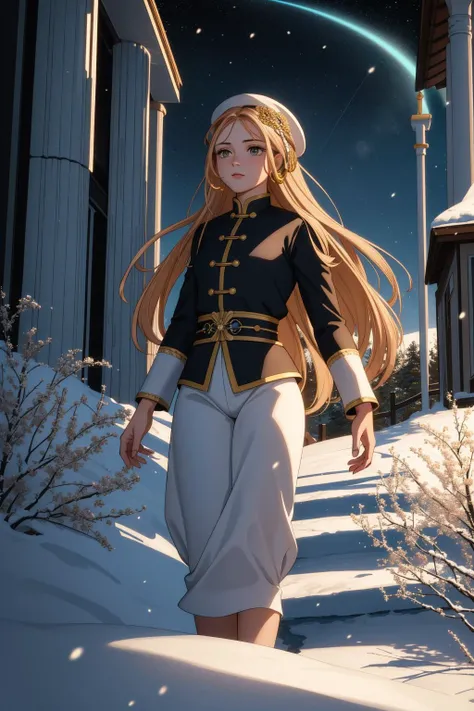 1girl, [ (contemporary art by Sarah Lucas:1.2) : (George Frederic Watts:1.0) : (David A. Hardy:1.2) : (Ivan Shishkin:0.7) :2], 8k High Fashion, magnificent, POV shot of a Qing Dynasty ([Aurora Borealis:Kuiper Belt:1]:1.3) , it is very Personal and Authentic, it is engraved with Refined and Bridal details, it is in a Harry Potter setting, in spring landscape from inside of a Timeless Stari Most, lush hillside and street, Snowy, Very wide view, Graphic novel, Hopeful, Shock Art, studio lighting, 50mm, Desaturated, full of color, Luminous trails, adobe lightroom, artstation