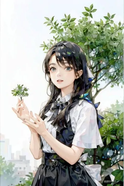 1girl,hill,tree,ultra high res, detailed shadow, best quality,(front lighting), <lora:shuicai_v1:0.7>, <lora:zhaojinmai_v1:0.7>