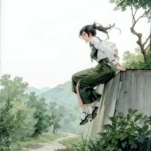 1girl,hill,tree, ride a tiger,ultra high res, detailed shadow, best quality,(front lighting), <lora:shuicai_v1:0.7>