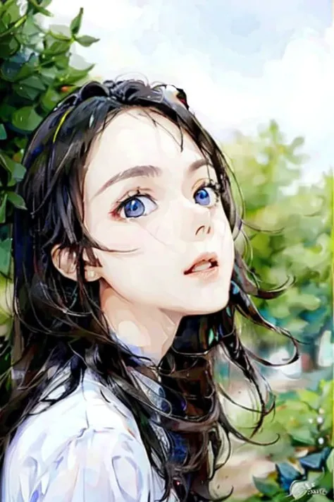 1girl,hill,tree,ultra high res, detailed shadow, best quality,(front lighting), <lora:shuicai_v1:0.7>, <lora:zhaojinmai_v1:1>