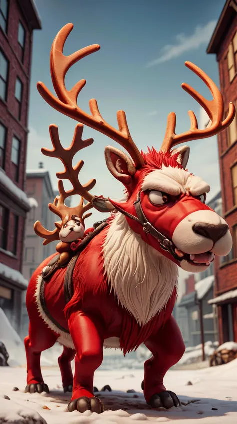 <lora:DeadpoolStyle:0.75> DeadpoolStyle(angry:1.3) furious rampaging red (reindeer:1.3) <lora:add_detail:0.5> , leather details, shiny, (Masterpiece:1.3) (best quality:1.2) (high quality:1.1)